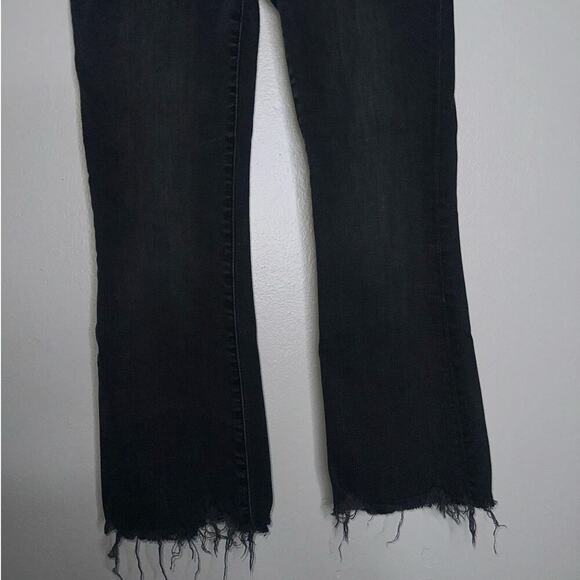 Madewell Cali Demi-Boot Jeans Black Petite 25P Mid Rise Stretch Denim Raw Hem - Picture 6 of 8
